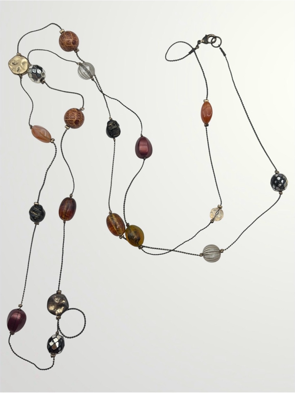 Mixed Bead Long Necklace